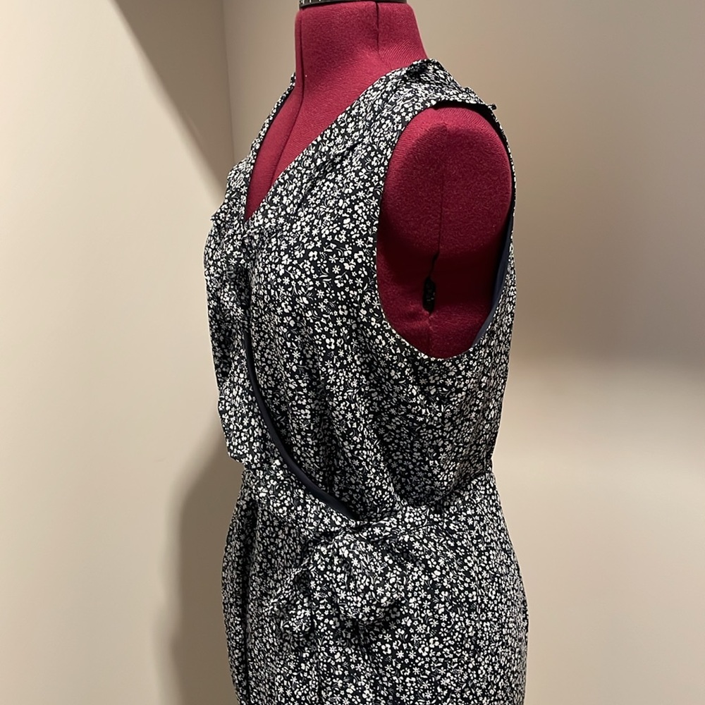LOFT Black and White Floral Jumpsuit - Picture 2 of 5